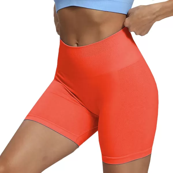 Aoxjox Scrunch Workout Shorts for Women Seamless Asset Butt Lifting Short Gym Running Active Exercise Fitness Yoga Shorts 5quotPersimmon