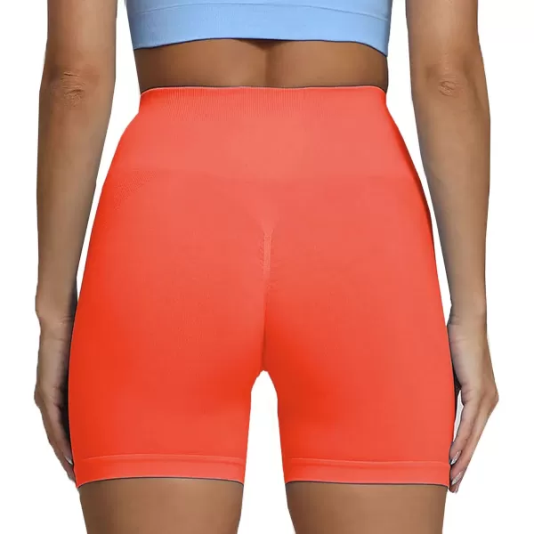 Aoxjox Scrunch Workout Shorts for Women Seamless Asset Butt Lifting Short Gym Running Active Exercise Fitness Yoga Shorts 5quotPersimmon
