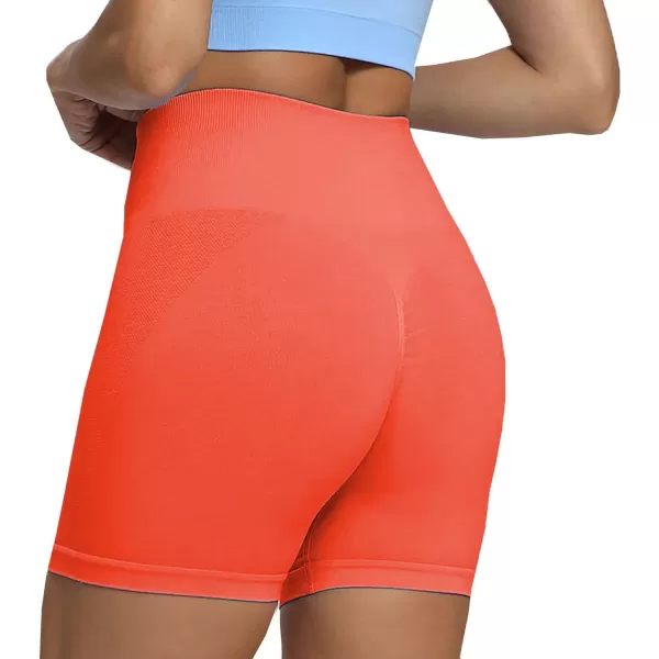 Aoxjox Scrunch Workout Shorts for Women Seamless Asset Butt Lifting Short Gym Running Active Exercise Fitness Yoga Shorts 5quotPersimmon