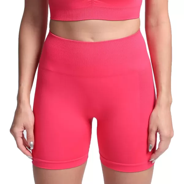 Aoxjox Scrunch Workout Shorts for Women Seamless Asset Butt Lifting Short Gym Running Active Exercise Fitness Yoga Shorts 5quotRose Red