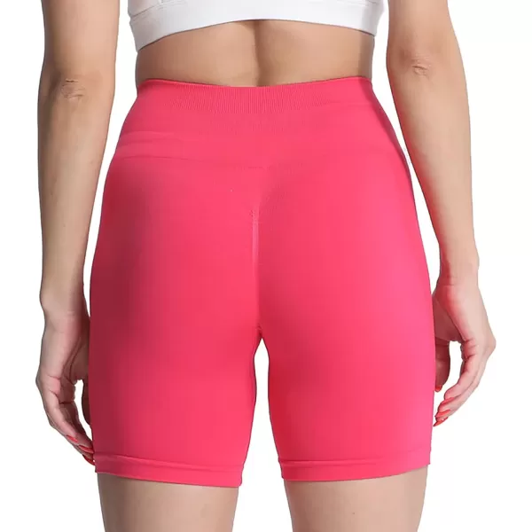 Aoxjox Scrunch Workout Shorts for Women Seamless Asset Butt Lifting Short Gym Running Active Exercise Fitness Yoga Shorts 5quotRose Red
