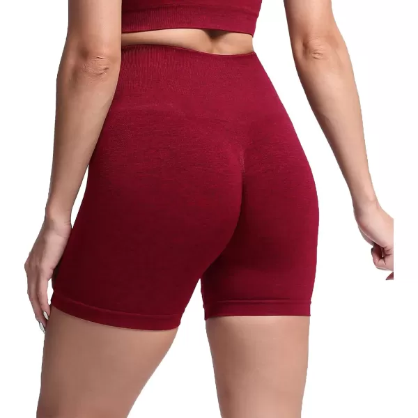 Aoxjox Scrunch Workout Shorts for Women Seamless Asset Butt Lifting Short Gym Running Active Exercise Fitness Yoga Shorts 5quotRumba Red