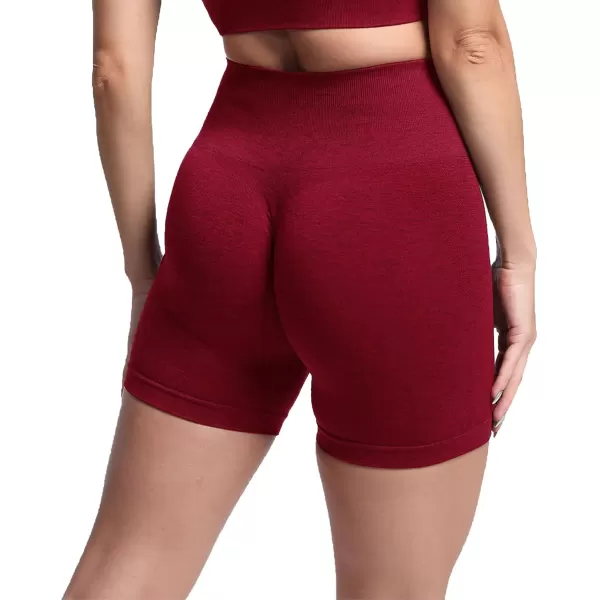 Aoxjox Scrunch Workout Shorts for Women Seamless Asset Butt Lifting Short Gym Running Active Exercise Fitness Yoga Shorts 5quotRumba Red