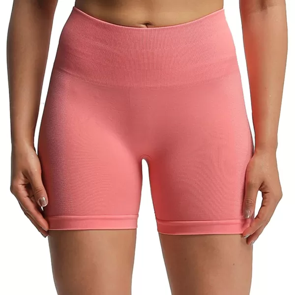 Aoxjox Scrunch Workout Shorts for Women Seamless Asset Butt Lifting Short Gym Running Active Exercise Fitness Yoga Shorts 5quotSalmon Rose