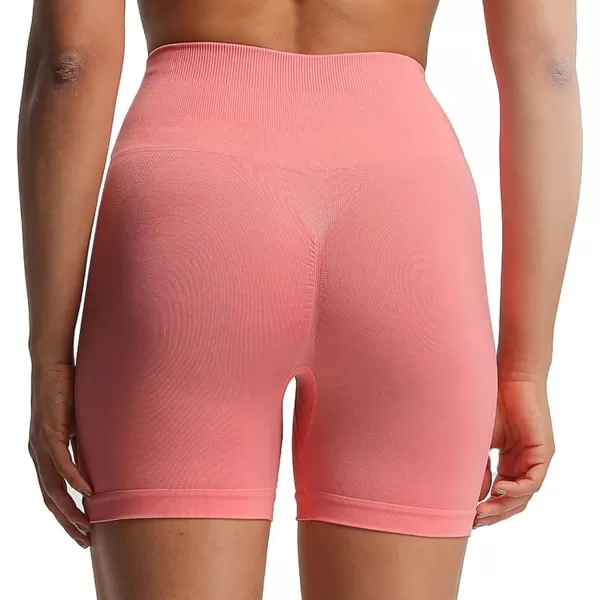 Aoxjox Scrunch Workout Shorts for Women Seamless Asset Butt Lifting Short Gym Running Active Exercise Fitness Yoga Shorts 5quotSalmon Rose