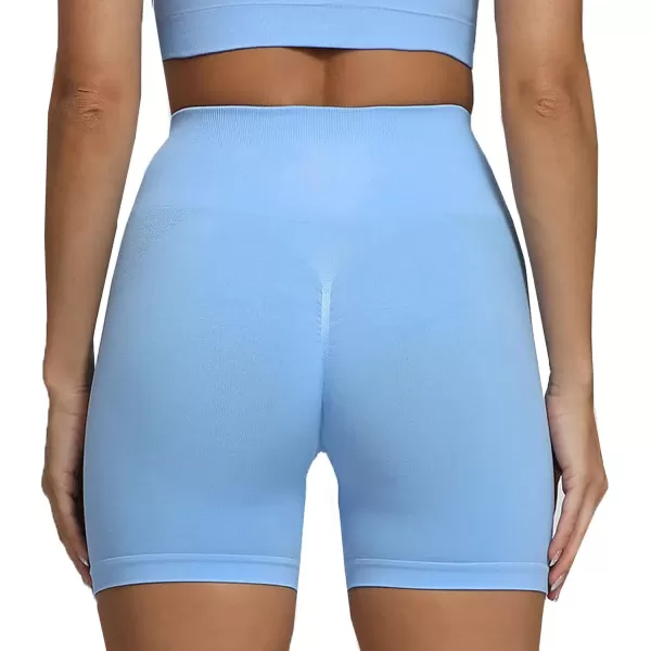 Aoxjox Scrunch Workout Shorts for Women Seamless Asset Butt Lifting Short Gym Running Active Exercise Fitness Yoga Shorts 5quotSky Blue