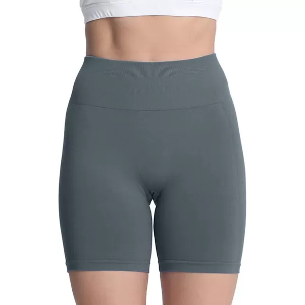 Aoxjox Scrunch Workout Shorts for Women Seamless Asset Butt Lifting Short Gym Running Active Exercise Fitness Yoga Shorts 5quotSteel
