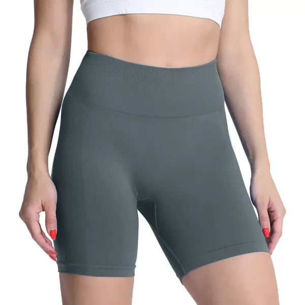 Aoxjox Scrunch Workout Shorts for Women Seamless Asset Butt Lifting Short Gym Running Active Exercise Fitness Yoga Shorts 5quotSteel