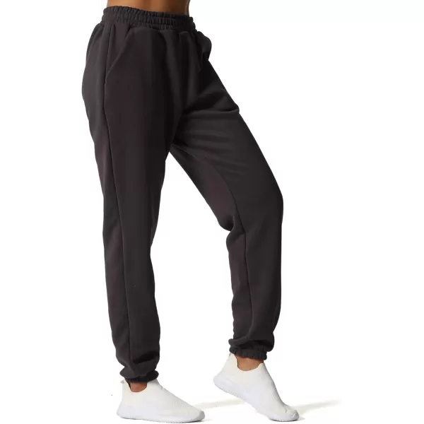 Aoxjox Sweatpants for Women with Pocket High Waisted Baggy Jogger Fleece Lined Cotton Cloud Lounge Pants 30Iron Grey