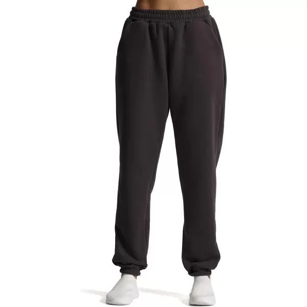 Aoxjox Sweatpants for Women with Pocket High Waisted Baggy Jogger Fleece Lined Cotton Cloud Lounge Pants 30Iron Grey