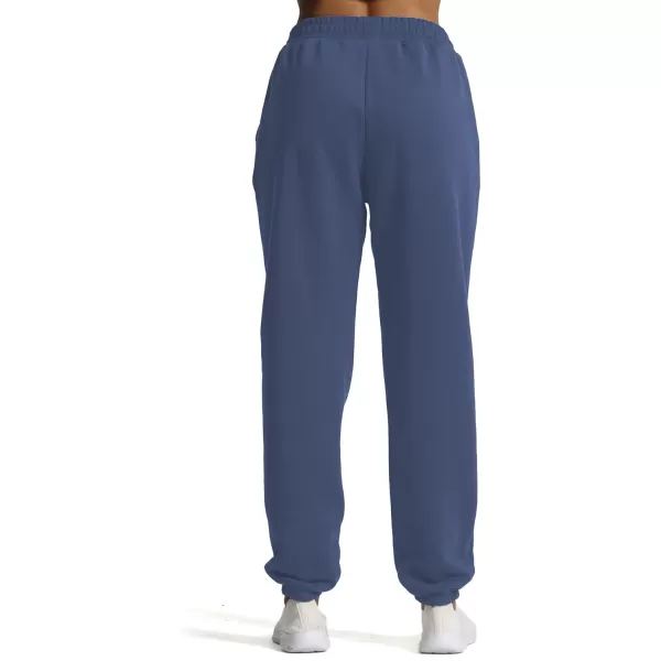 Aoxjox Sweatpants for Women with Pocket High Waisted Baggy Jogger Fleece Lined Cotton Cloud Lounge Pants 30Navy
