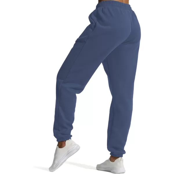 Aoxjox Sweatpants for Women with Pocket High Waisted Baggy Jogger Fleece Lined Cotton Cloud Lounge Pants 30Navy