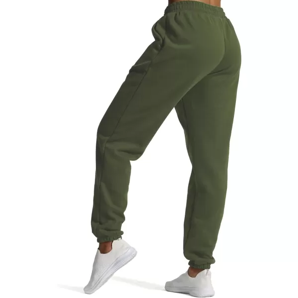 Aoxjox Sweatpants for Women with Pocket High Waisted Baggy Jogger Fleece Lined Cotton Cloud Lounge Pants 30Olive Green