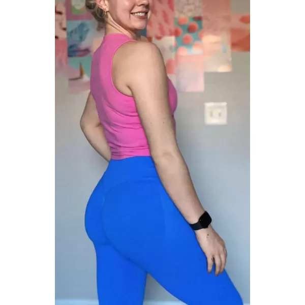 Aoxjox Womens Sleeveless Tank Top GEO Workout Gym Yoga Curve Longline Crop TopAzalea Pink