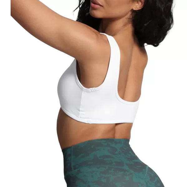 imageAoxjox Womens Workout Sports Bras Basic Baddie Fitness Backless Training Gym Bra Yoga Crop Tank TopWhite