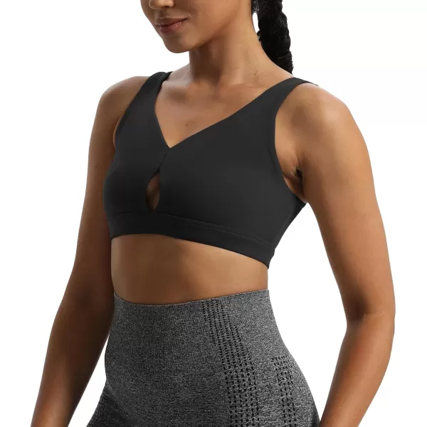 Aoxjox Womens Workout Sports Bras CrissCross Back Fitness Padded Training Gym Nova Bra Yoga Crop Tank TopBlack