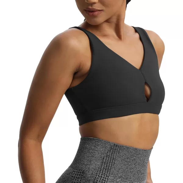 Aoxjox Womens Workout Sports Bras CrissCross Back Fitness Padded Training Gym Nova Bra Yoga Crop Tank TopBlack