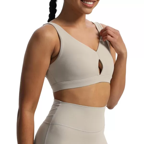 Aoxjox Womens Workout Sports Bras CrissCross Back Fitness Padded Training Gym Nova Bra Yoga Crop Tank TopMink