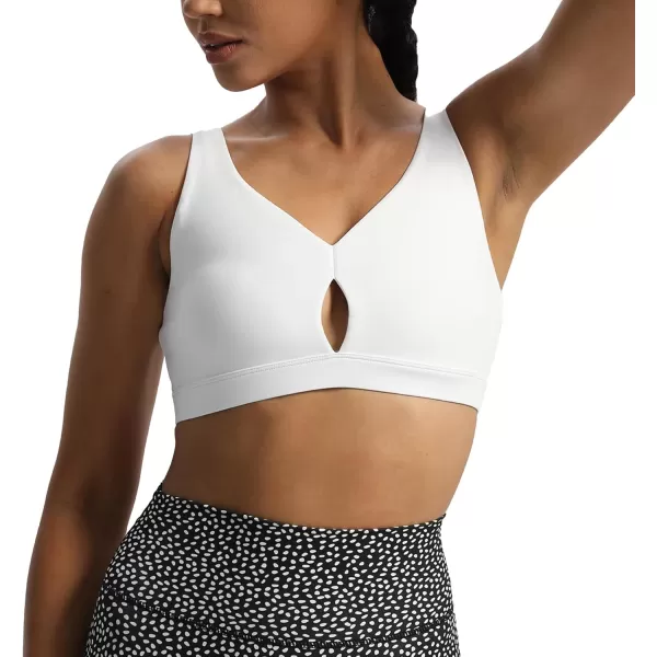 Aoxjox Womens Workout Sports Bras CrissCross Back Fitness Padded Training Gym Nova Bra Yoga Crop Tank TopWhite