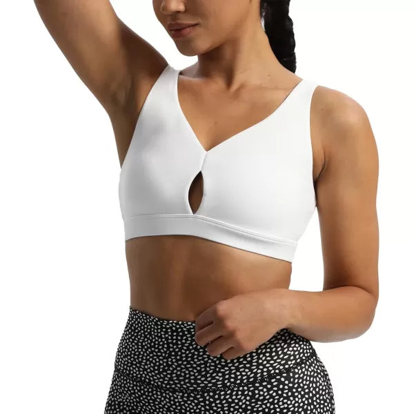 Aoxjox Womens Workout Sports Bras CrissCross Back Fitness Padded Training Gym Nova Bra Yoga Crop Tank TopWhite