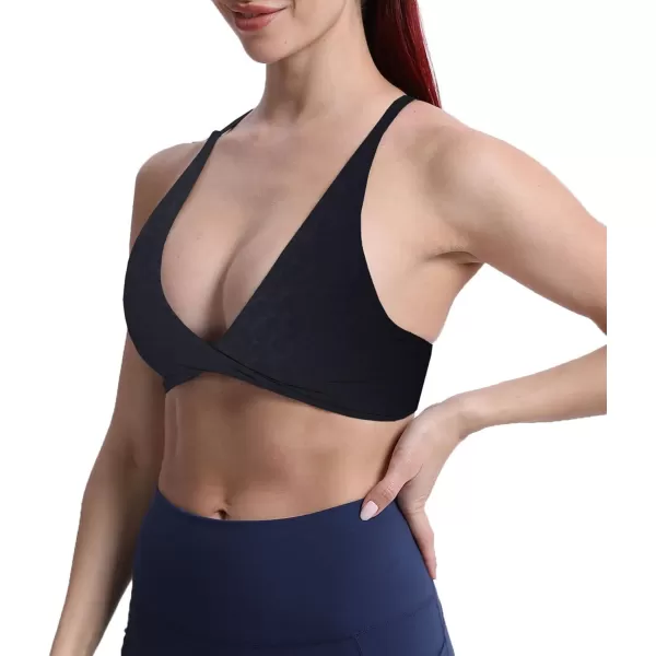 Aoxjox Womens Workout Sports Bras Fitness Backless Padded Sienna Low Impact Bra Yoga Crop Tank TopBlack Leopard Print