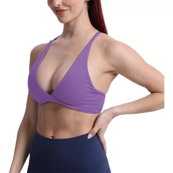Aoxjox Womens Workout Sports Bras Fitness Backless Padded Sienna Low Impact Bra Yoga Crop Tank TopChive Blossom