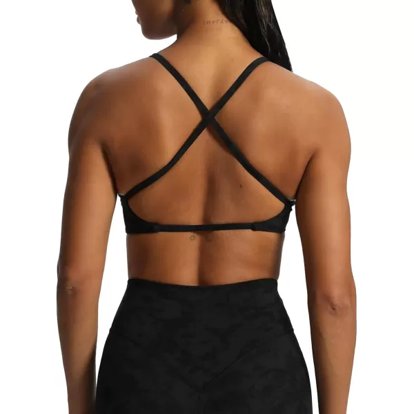 Aoxjox Womens Workout Sports Bras Fitness Backless Padded Sienna Low Impact Bra Yoga Crop Tank TopCloud Black