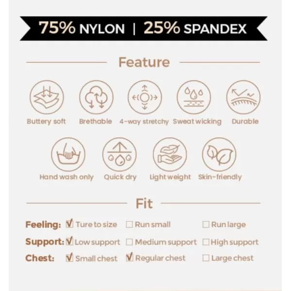 Aoxjox Womens Workout Sports Bras Fitness Backless Padded Sienna Low Impact Bra Yoga Crop Tank TopCloud Brown