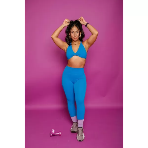 Aoxjox Womens Workout Sports Bras Fitness Backless Padded Sienna Low Impact Bra Yoga Crop Tank TopDirectoire Blue