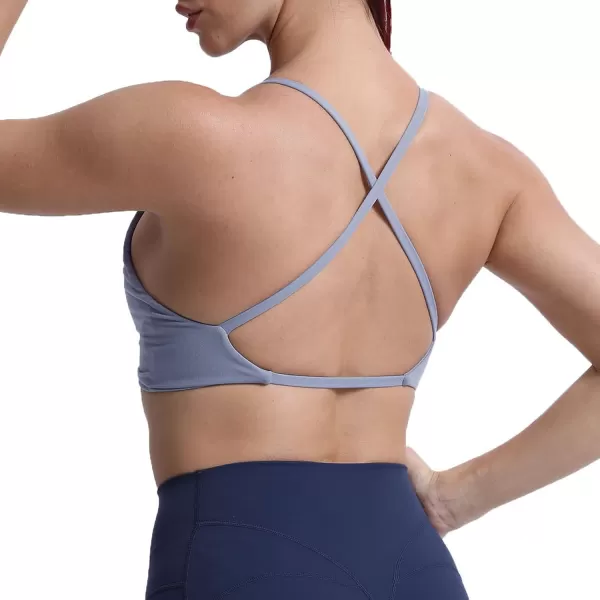 Aoxjox Womens Workout Sports Bras Fitness Backless Padded Sienna Low Impact Bra Yoga Crop Tank TopLazuli