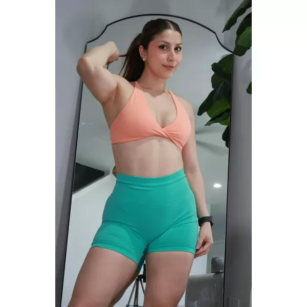 Aoxjox Womens Workout Sports Bras Fitness Backless Padded Sienna Low Impact Bra Yoga Crop Tank TopPapaya