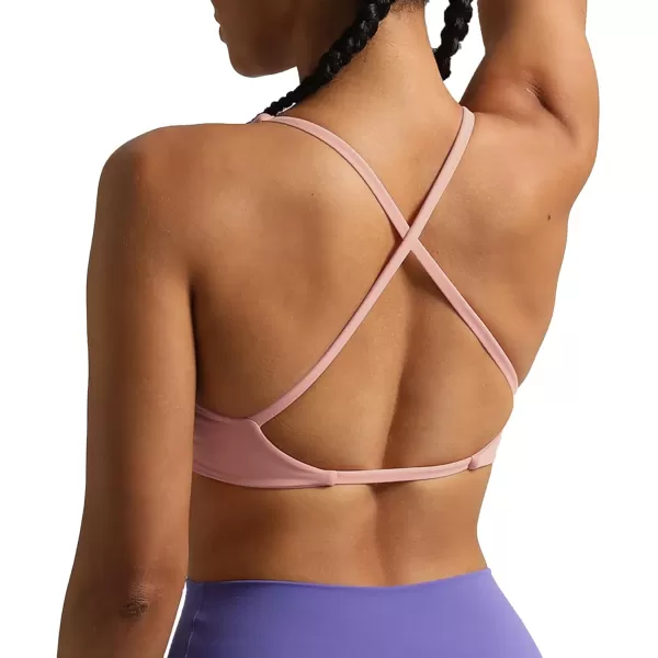 Aoxjox Womens Workout Sports Bras Fitness Backless Padded Sienna Low Impact Bra Yoga Crop Tank TopWoodrose
