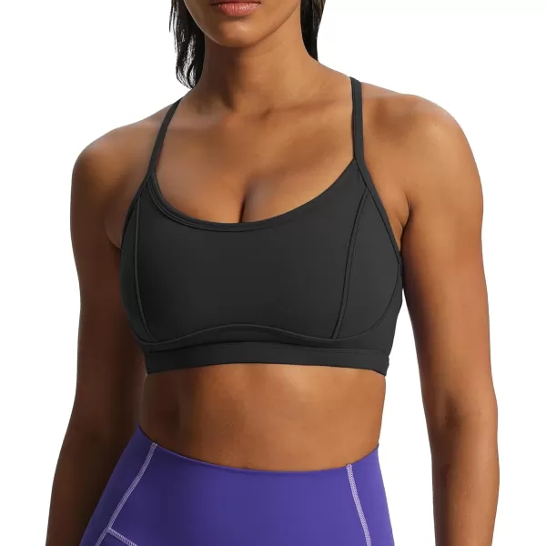Aoxjox Womens Workout Sports Bras Fitness Backless Padded Training Gym Lexi Lined Bra Yoga Crop Tank TopBlack