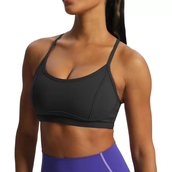 Aoxjox Womens Workout Sports Bras Fitness Backless Padded Training Gym Lexi Lined Bra Yoga Crop Tank TopBlack