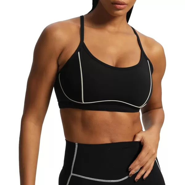 Aoxjox Womens Workout Sports Bras Fitness Backless Padded Training Gym Lexi Lined Bra Yoga Crop Tank TopBlack Mink