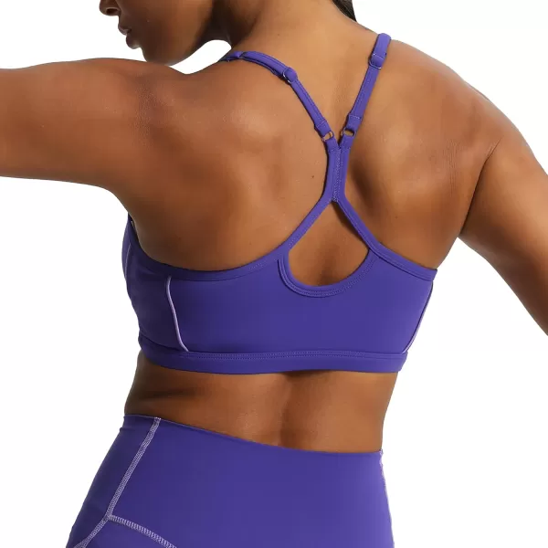 Aoxjox Womens Workout Sports Bras Fitness Backless Padded Training Gym Lexi Lined Bra Yoga Crop Tank TopDeep Blue Paisley Purple