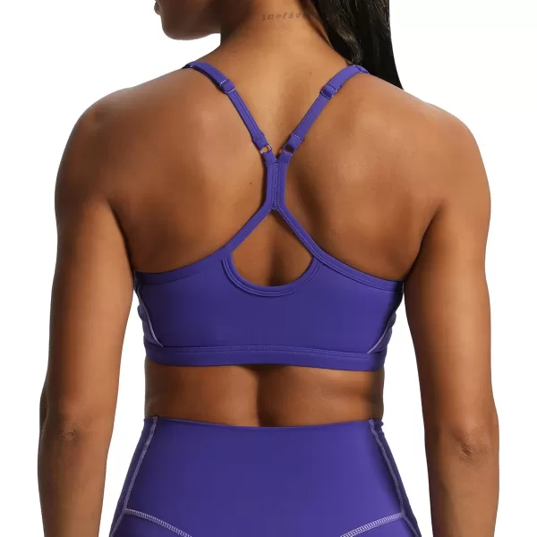 Aoxjox Womens Workout Sports Bras Fitness Backless Padded Training Gym Lexi Lined Bra Yoga Crop Tank TopDeep Blue Paisley Purple