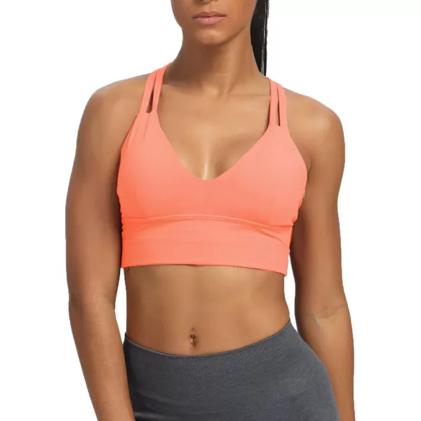 Aoxjox Womens Workout Sports Bras Fitness Backless Padded Trainning Infinity Active Gym Bra Yoga Crop Tank TopPapaya