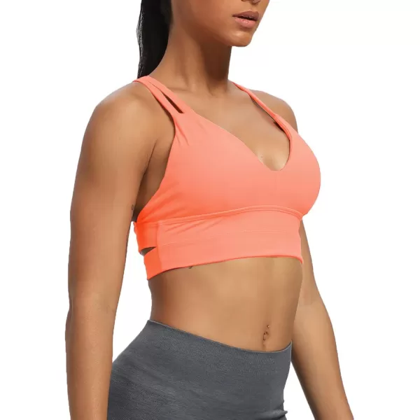 Aoxjox Womens Workout Sports Bras Fitness Backless Padded Trainning Infinity Active Gym Bra Yoga Crop Tank TopPapaya