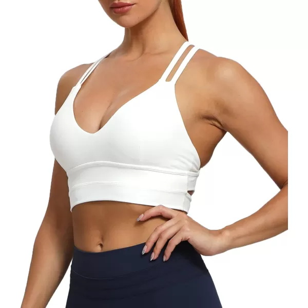 Aoxjox Womens Workout Sports Bras Fitness Backless Padded Trainning Infinity Active Gym Bra Yoga Crop Tank TopWhite New