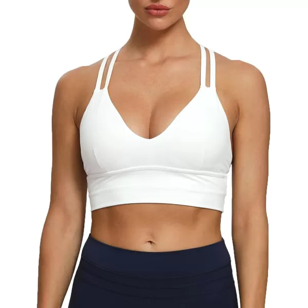 Aoxjox Womens Workout Sports Bras Fitness Backless Padded Trainning Infinity Active Gym Bra Yoga Crop Tank TopWhite New