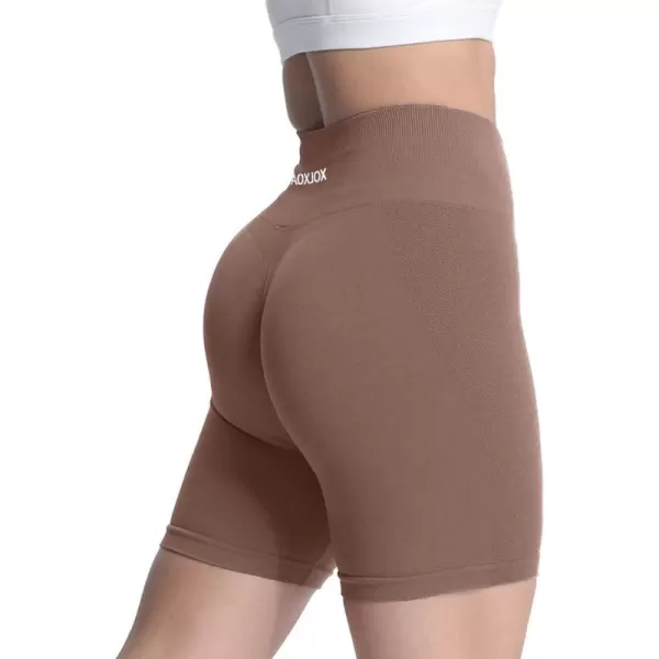 Aoxjox Scrunch Workout Shorts for Women Seamless Asset Butt Lifting Short Gym Running Active Exercise Fitness Yoga Shorts 5quotLight Brown