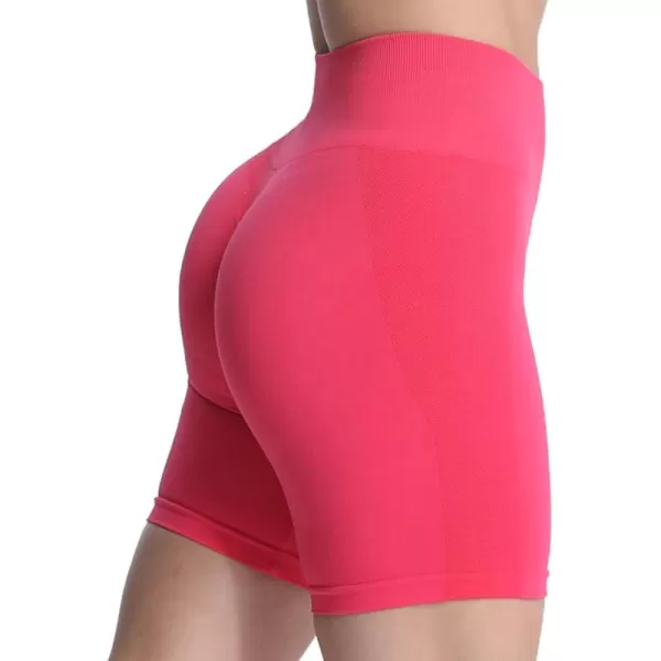 Aoxjox Scrunch Workout Shorts for Women Seamless Asset Butt Lifting Short Gym Running Active Exercise Fitness Yoga Shorts 5quotRose Red