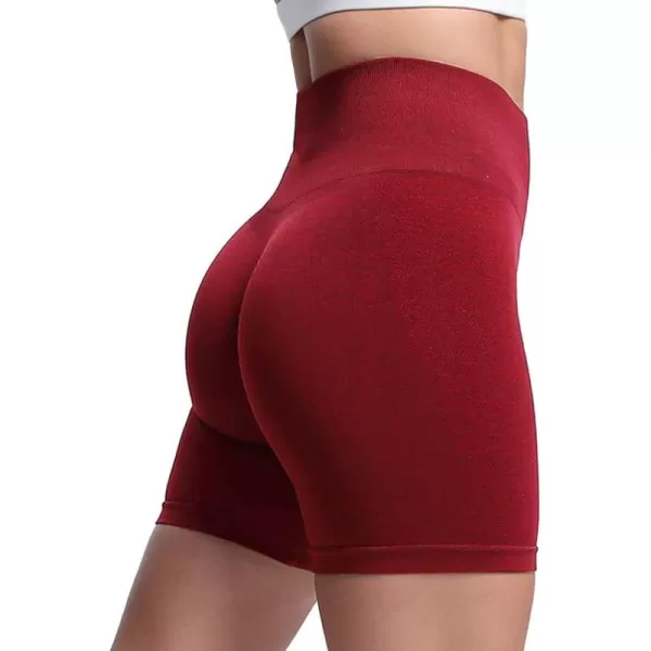 Aoxjox Scrunch Workout Shorts for Women Seamless Asset Butt Lifting Short Gym Running Active Exercise Fitness Yoga Shorts 5quotRumba Red