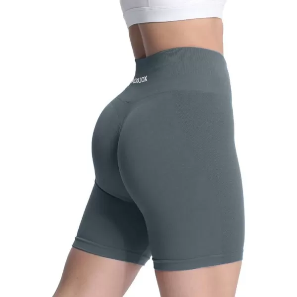 Aoxjox Scrunch Workout Shorts for Women Seamless Asset Butt Lifting Short Gym Running Active Exercise Fitness Yoga Shorts 5quotSteel