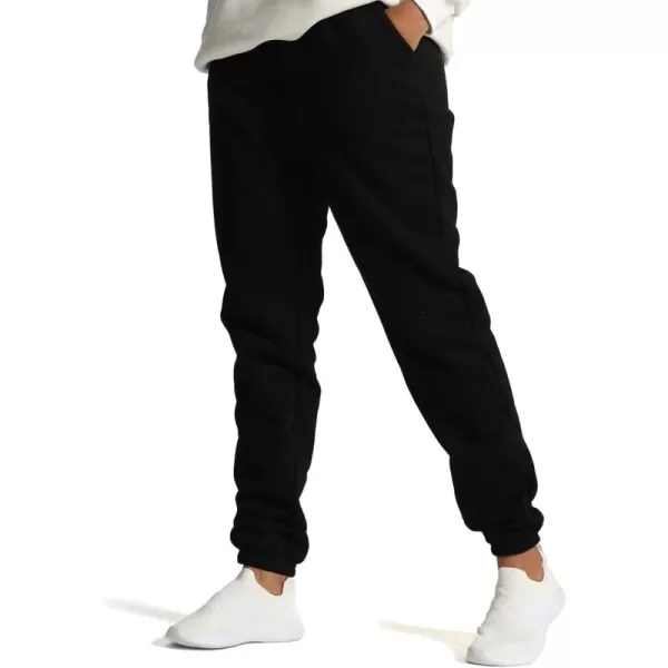 Aoxjox Sweatpants for Women with Pocket High Waisted Baggy Jogger Fleece Lined Cotton Cloud Lounge Pants 30Black