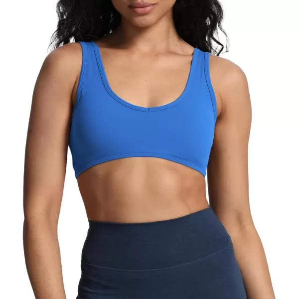 imageAoxjox Womens Workout Sports Bras Basic Baddie Fitness Backless Training Gym Bra Yoga Crop Tank TopDirectoire Blue