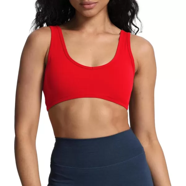 imageAoxjox Womens Workout Sports Bras Basic Baddie Fitness Backless Training Gym Bra Yoga Crop Tank TopRacing Red