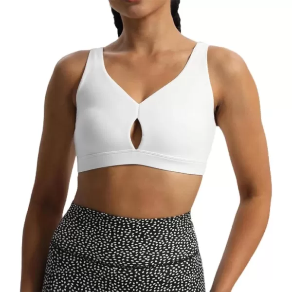 Aoxjox Womens Workout Sports Bras CrissCross Back Fitness Padded Training Gym Nova Bra Yoga Crop Tank TopWhite