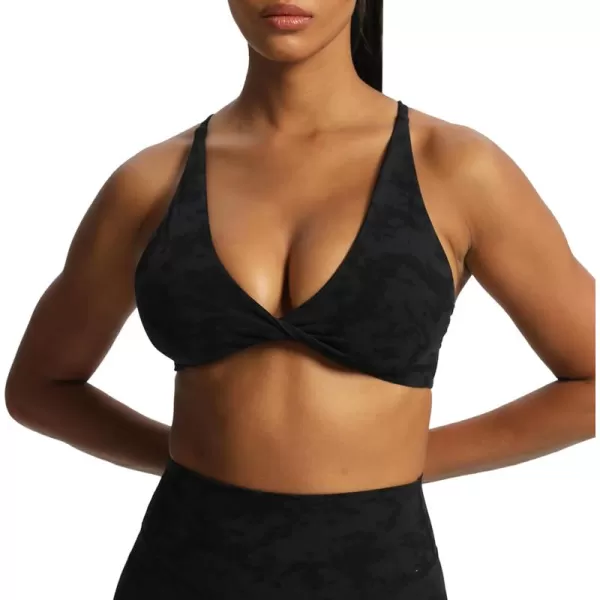 Aoxjox Womens Workout Sports Bras Fitness Backless Padded Sienna Low Impact Bra Yoga Crop Tank TopCloud Black